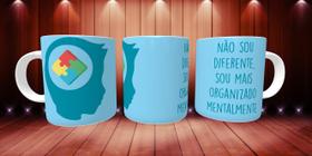 Caneca Autismo Mais Organizado Presente Porcelana 325ml