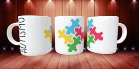 Caneca Autismo Quebra-Cabeça Presente Porcelana 325Ml