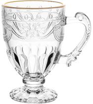 Caneca AVULSA 190ml De Cristal Ecológico Com Borda Dourada Imperial