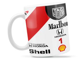 Caneca Ayrton Senna Divertida Porcelana Xícara 325ml + Caixa Presente
