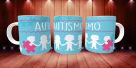 Caneca Azul Autismo Presente Porcelana 325Ml