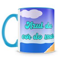 Caneca Azul da Cor do Mar - Porcelana Personalizada Caneca Azul da Cor do Mar - Porcelana Personalizada
