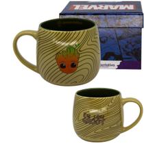 Caneca Baby Eu Sou Groot Cerâmica 400ML + Caixa Presente Oficial Marvel - Zona Criativa