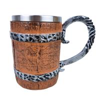 Caneca Barril Envelhecido De Resina 600Ml