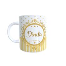 Caneca Batizado Dinda ou Dindo com embalagem