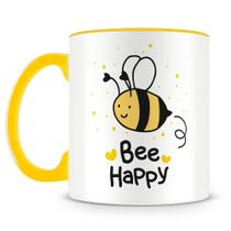 Caneca Bee Happy - Porcelana Personalizada com Estampa de Abelha Caneca Bee Happy - Porcelana Personalizada com Estampa de Abelha