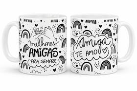 Caneca BFF Amigas Minha Best Friends Melhor Amiga Caneca Cerâmica Personalizada Presente Criativo