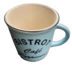 Caneca Bistrot Café Cappuccino Cerâmica Azul