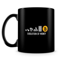 Caneca Bitcoin - Evolução do Dinheiro - 100% Preta - 325ml Caneca Bitcoin - Evolução do Dinheiro - 100% Preta - 325ml