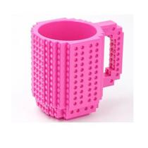 Caneca Bloco De Montar Compatível + Brinde Rosa Pink