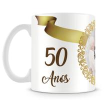 Caneca Bodas de Ouro Personalizada Mod.1 com Foto - 325ml