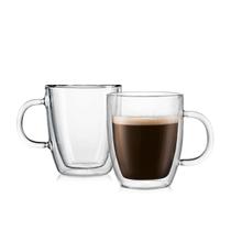Caneca Bodum Bistro com isolamento de parede dupla de 300 ml, conjunto de 2 transparentes