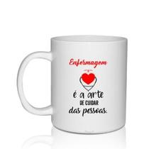 Caneca Branca 300Ml Personalizada - Enfermagem