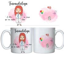 Caneca Branca 325ml arte profissão - fonodiologa - a flor que nos ajuda na nossa fala Caneca Branca 325ml arte profissão - fonodiologa - a flor que nos ajuda na nossa fala