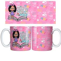 Caneca Branca 325ml arte profissão - professor - um sonho começa quando uma professora acredita em voce