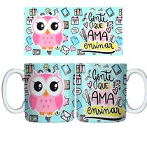 Caneca Branca 325ml arte profissão - professora - gente que ama ensinar