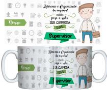 Caneca Branca 325ml arte profissão - supervisor - arte personalizavel com nome lideranca e organizacao da empresa
