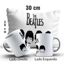 Caneca Branca + Almofada Personalizada The Beatles Modelo 01 - Cara da Caneca