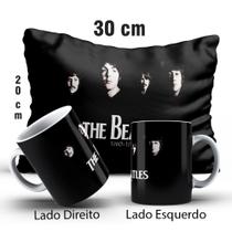 Caneca Branca + Almofada Personalizada The Beatles Modelo 03 - Cara da Caneca