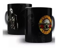 Caneca Branca Bandas De Rock Guns N Roses Axl Slash