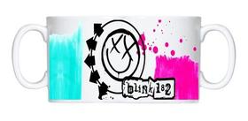 Caneca Branca Bandas De Rock Hard Core Pop Moicano Blink 182