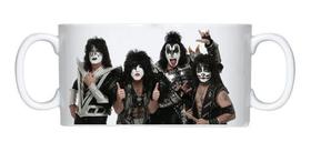 Caneca Branca Bandas De Rock Kiss Integrantes Logo Tour