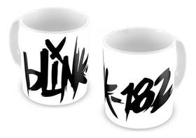 Caneca Branca Bandas De Rock Pop Hard Core Blink 182 Logo