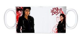 Caneca Branca Bandas De Rock Pop Michael Jackson Bad