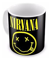 Caneca Branca Bandas De Rock Smile Nirvana Logo Grunge Punk - Alabama Stamp