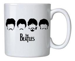 Caneca Branca Bandas De Rock The Beatles Logo Integrantes