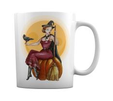Caneca Branca Bruxinha Bruxa Assim Seja, Assim se Faça Caneca Branca Bruxinha Bruxa Assim Seja, Assim se Faça