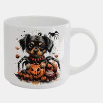 Caneca Branca Bucks de Porcelana 450ML CACHORRO DOG HALLOWEEN 37