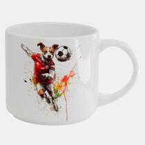 Caneca Branca Bucks de Porcelana 450ML CACHORRO FUTEBOL BOLA 13