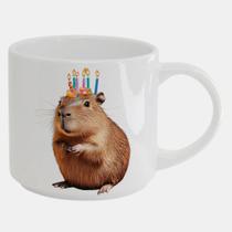 Caneca Branca Bucks de Porcelana 450ML CAPIVARA ANIVERSARIO FESTA 5
