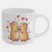 Caneca Branca Bucks de Porcelana 450ML CAPIVARA DIA DOS NAMORADOS APAIXONADO 2