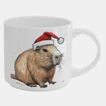 Caneca Branca Bucks de Porcelana 450ML CAPIVARA NATAL 4 Caneca Branca Bucks de Porcelana 450ML CAPIVARA NATAL 4