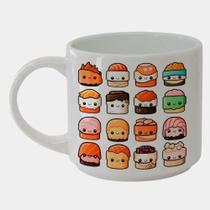 Caneca Branca Bucks de Porcelana 450ML COMIDA JAPONESA CHIBI KAWAII 1