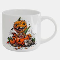 Caneca Branca Bucks de Porcelana 450ML DINOSSAURO HALLOWEEN BRUXAS 125