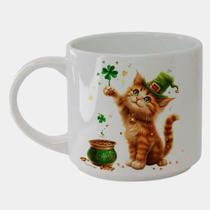 Caneca Branca Bucks de Porcelana 450ML GATINHO ST PATRICKS DAY FOFO 37