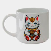 Caneca Branca Bucks de Porcelana 450ML GATO DA SORTE ORIENTAL