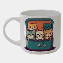 Caneca Branca Bucks de Porcelana 450ML LANCHEIRA GATINHOS FOFOS Caneca Branca Bucks de Porcelana 450ML LANCHEIRA GATINHOS FOFOS
