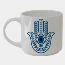 Caneca Branca Bucks de Porcelana 450ML MAO DE FATIMA OLHO GREGO ESOTERICO 1