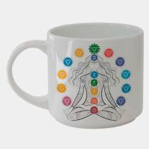 Caneca Branca Bucks de Porcelana 450ML MEDITACAO CHAKRAS 2
