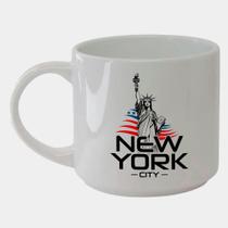 Caneca Branca Bucks de Porcelana 450ML Nova York Estatua Bandeira Americana