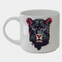 Caneca Branca Bucks de Porcelana 450ML PANTERA FELINO LINDO 4