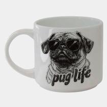 Caneca Branca Bucks de Porcelana 450ML PUG LIFE OCULOS FOFO 1