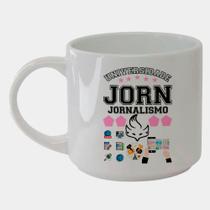 Caneca Branca Bucks de Porcelana 450ML Universidade Jornalismo