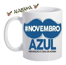 Caneca Branca Campanhas Sociais Novembro Azul Logo