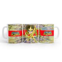 Caneca Branca Cavaleiros Dos Zodíaco Aiolos de Sargitário Cerâmica 325 Ml