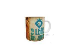 Caneca Branca de Cerâmica Personalizada Leão de Judá 325 ml Caneca Branca de Cerâmica Personalizada Leão de Judá 325 ml
